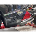 Carbonvani - Ducati Panigale V4 / S / R Carbon Fiber Belly Pan For Akrapovic Exhaust (2 piece kit) - RED (2022+) Carbonvani - Ducati Panigale V4 / S / R Carbon Fiber Belly Pan For Akrapovic Exhaust (2 piece kit) - RED (2022+)